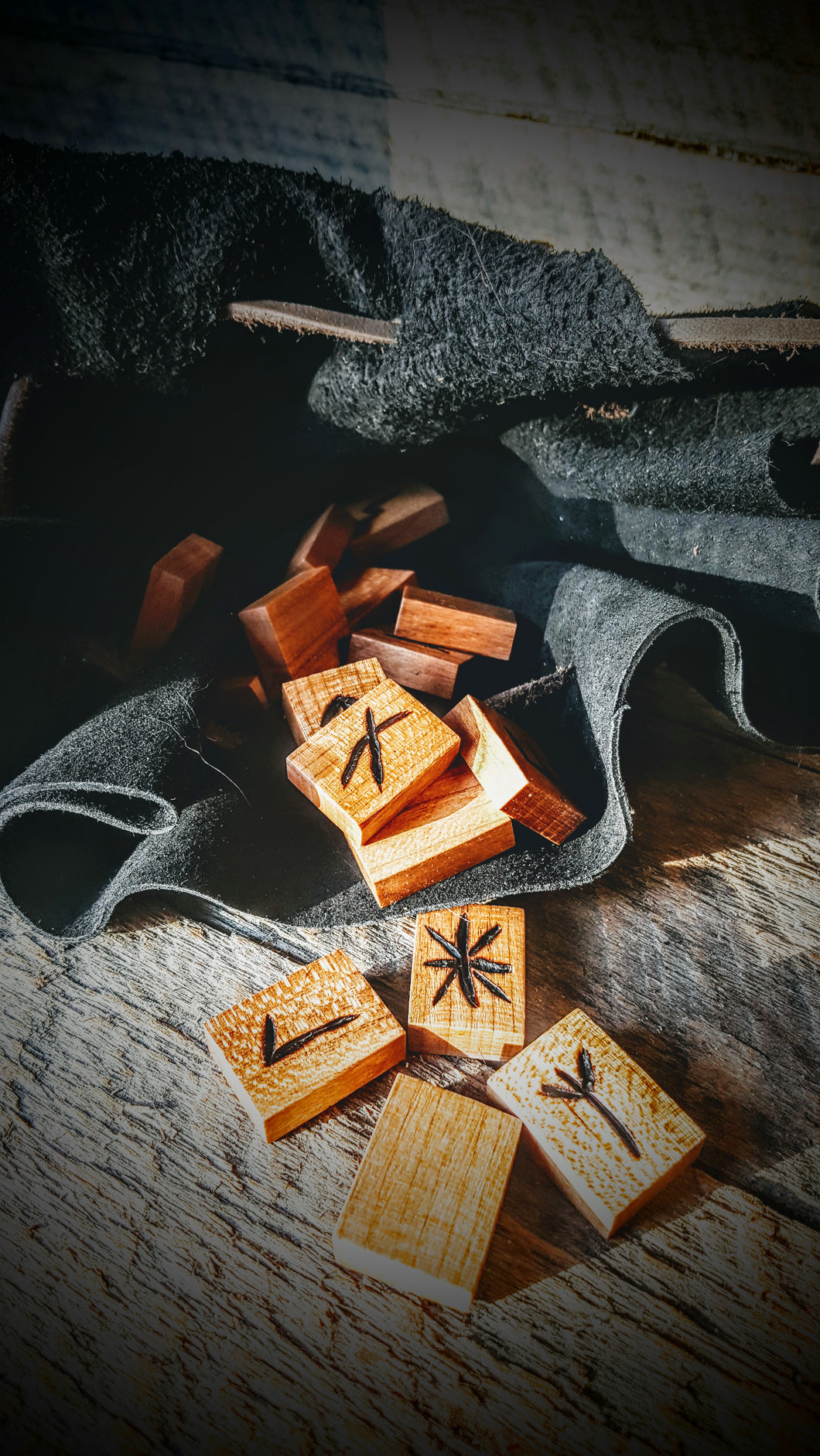 Handmade Younger Futhark Runes (Cherry Wood) - The Carnutian Workshop